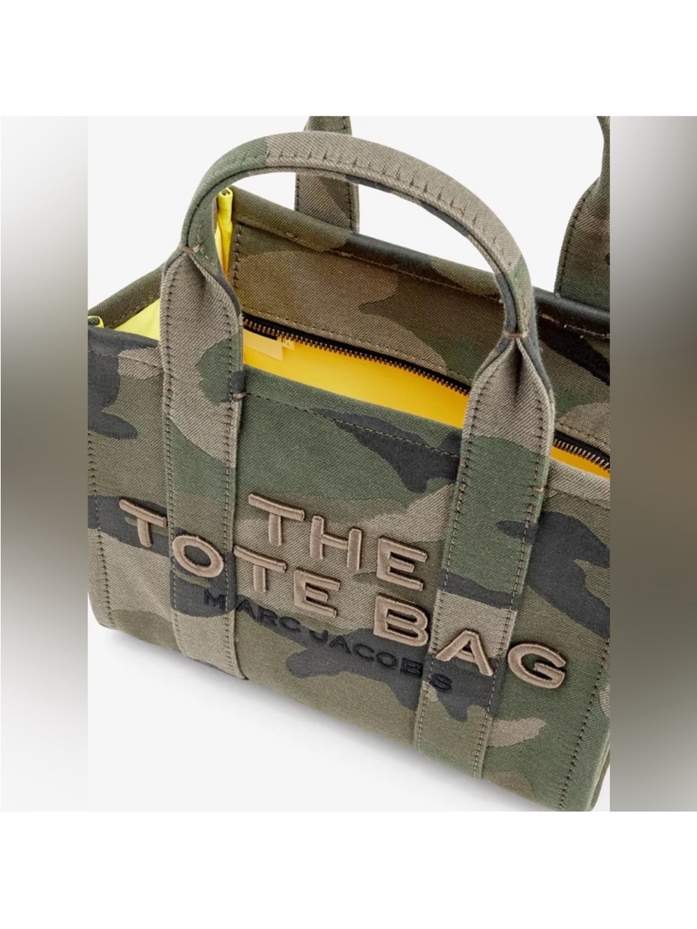 Marc Jacobs Camouflage Canvas Tote in Olive and Black - Picture 3 of 7
